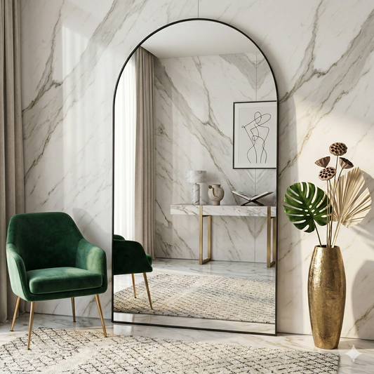 Queen Arch Mirror - Black - 210cm x 120cm