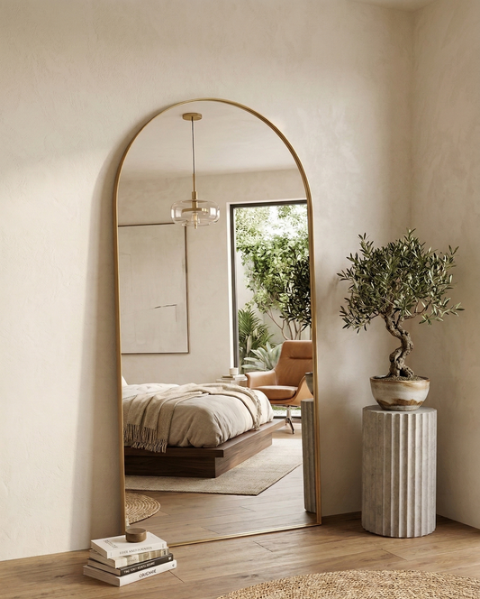 Box Metal Arch Mirror - GOLD - 200cm x 90cm