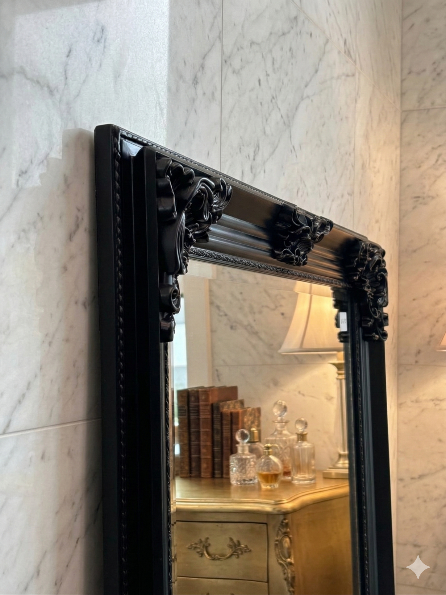 French Vienna Mirror - Black - 190cm x 90cm