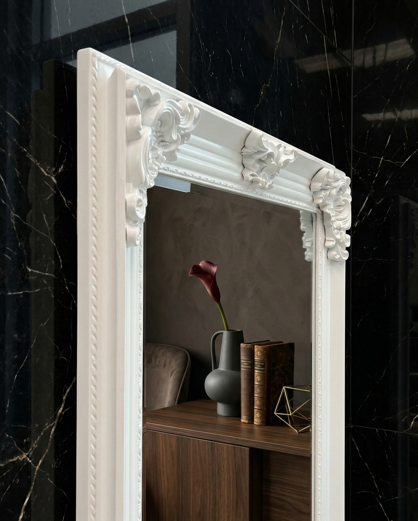 French Vienna Mirror - White - 190cm x 90cm