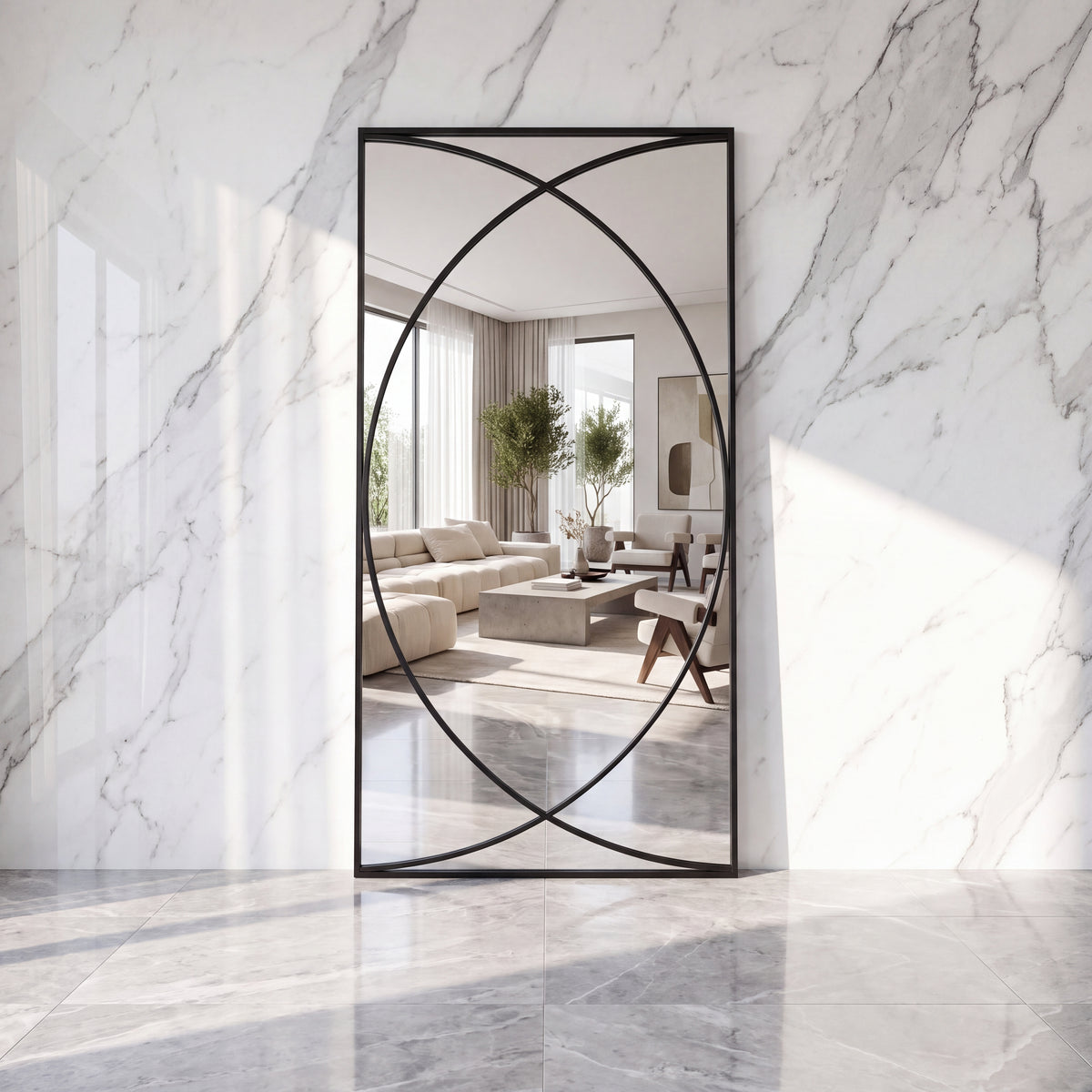 Vaskania Full Length Mirror - Black - 200cm x 100cm
