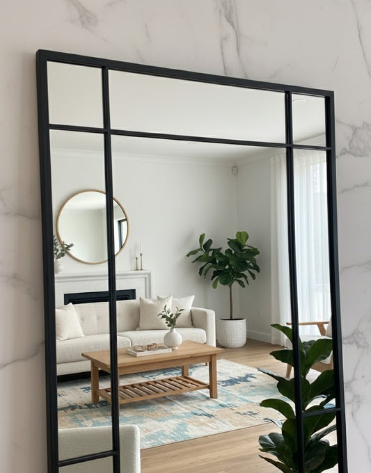 Quad Grid Mirror - Black - 200cm x 100cm