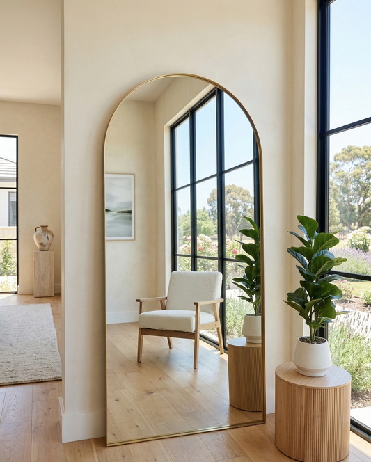 Box Metal Arch Mirror - GOLD - 200cm x 90cm