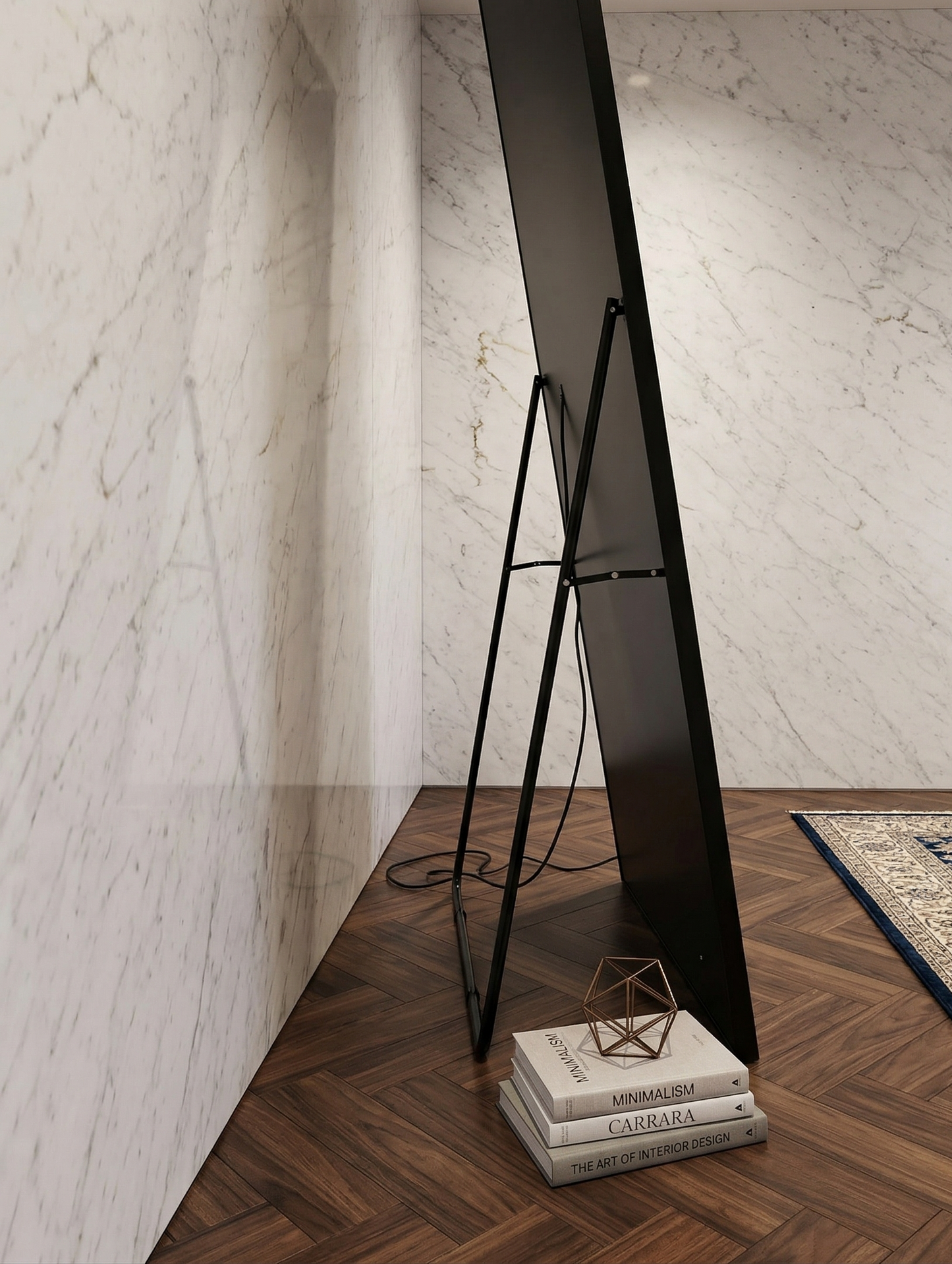 LED Arch Mirror with stand – Black - 180cm x 80cm