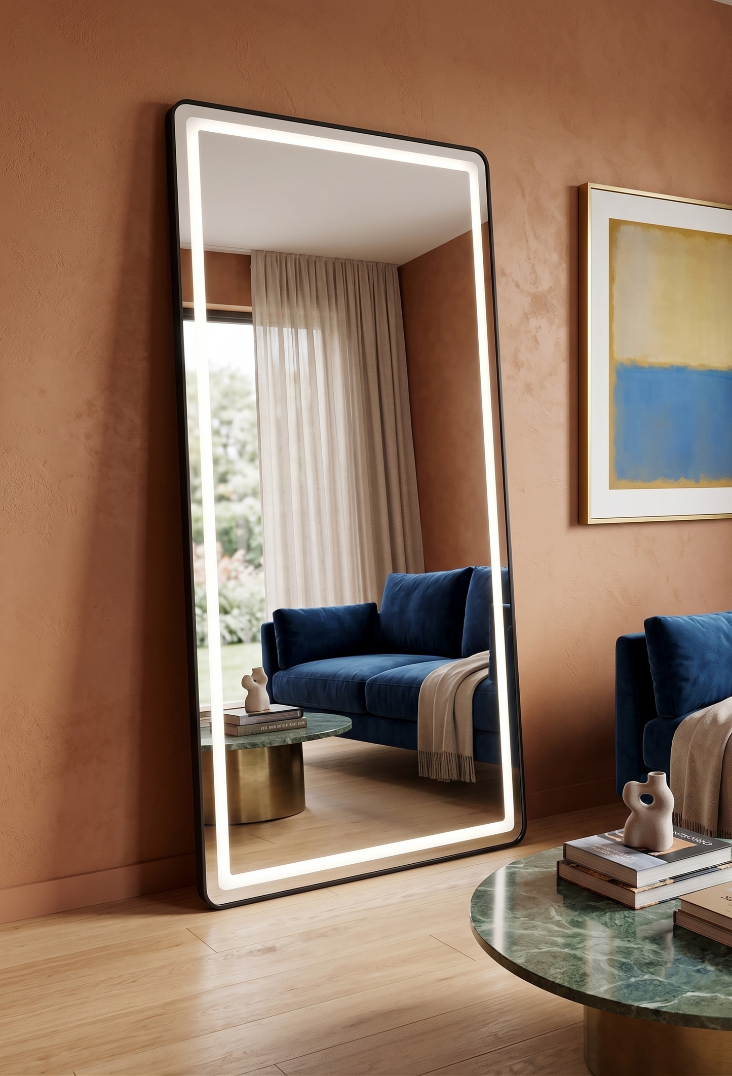 LED Rectangle Mirror with stand - 200cm x 100cm