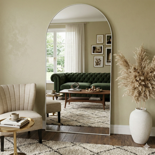 Studio Arch Mirror - White - 200cm x 100cm