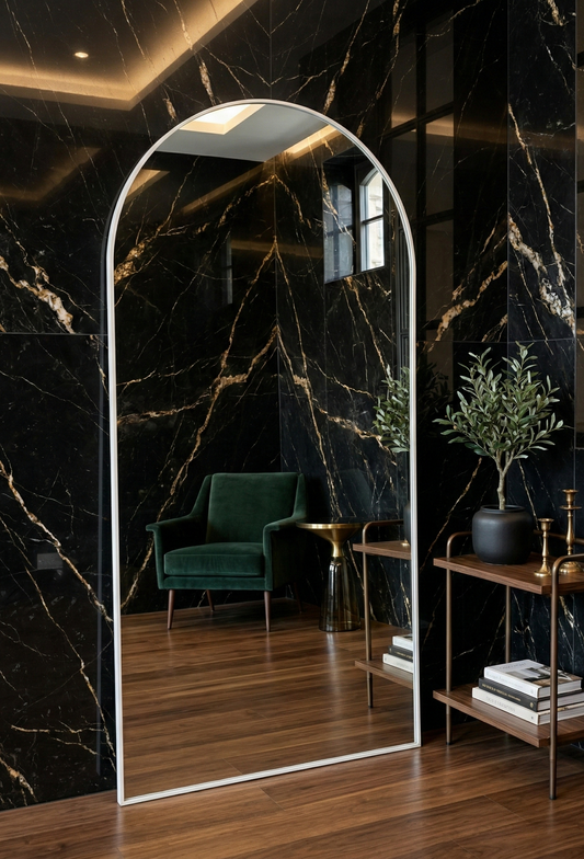 Studio Arch Mirror - White - 200cm x 100cm