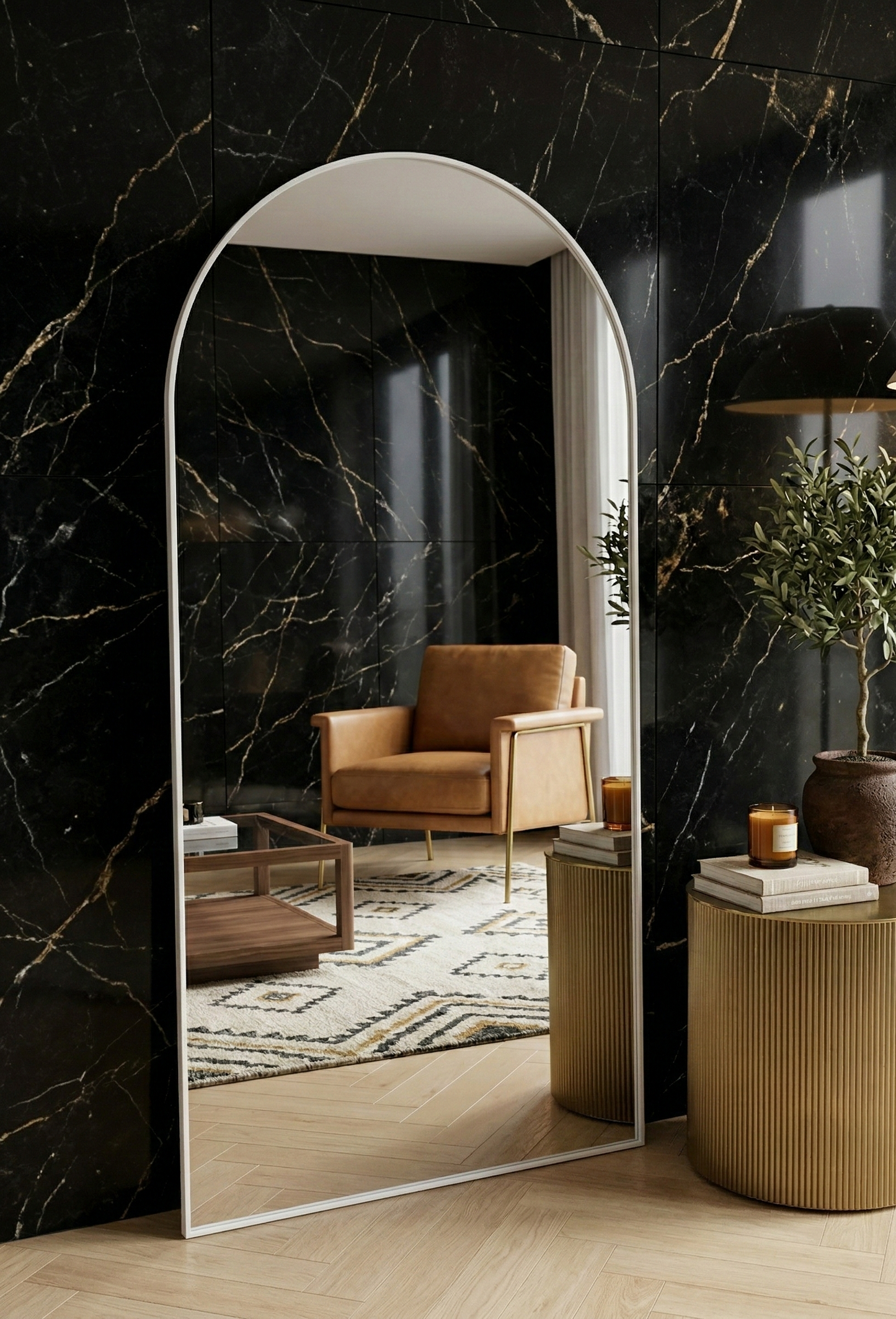 Studio Arch Mirror - White - 200cm x 100cm