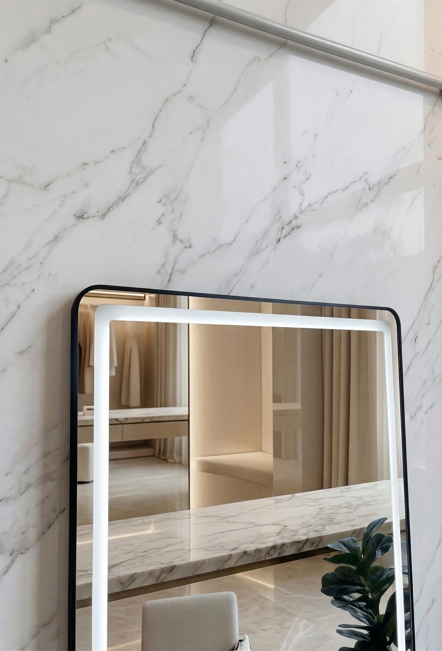 LED Rectangle Mirror with stand - 180cm x 80cm