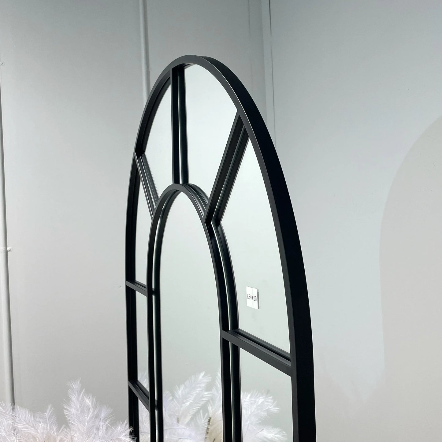 NEWCASTLE Full Length Arched Window Mirror - Black - 190 x 100cm