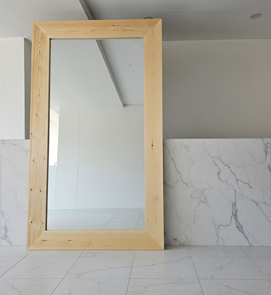 King Wooden Mirror - Natural - 215cm x 125cm