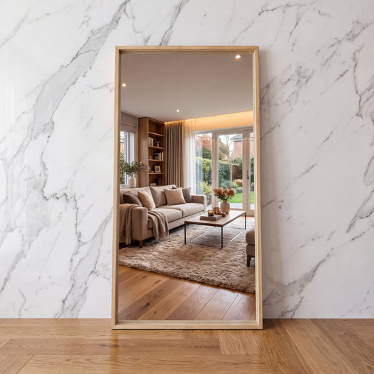 Boxa Full Length Boxed Rectangle Mirror - Natural Wood – 200x100cm
