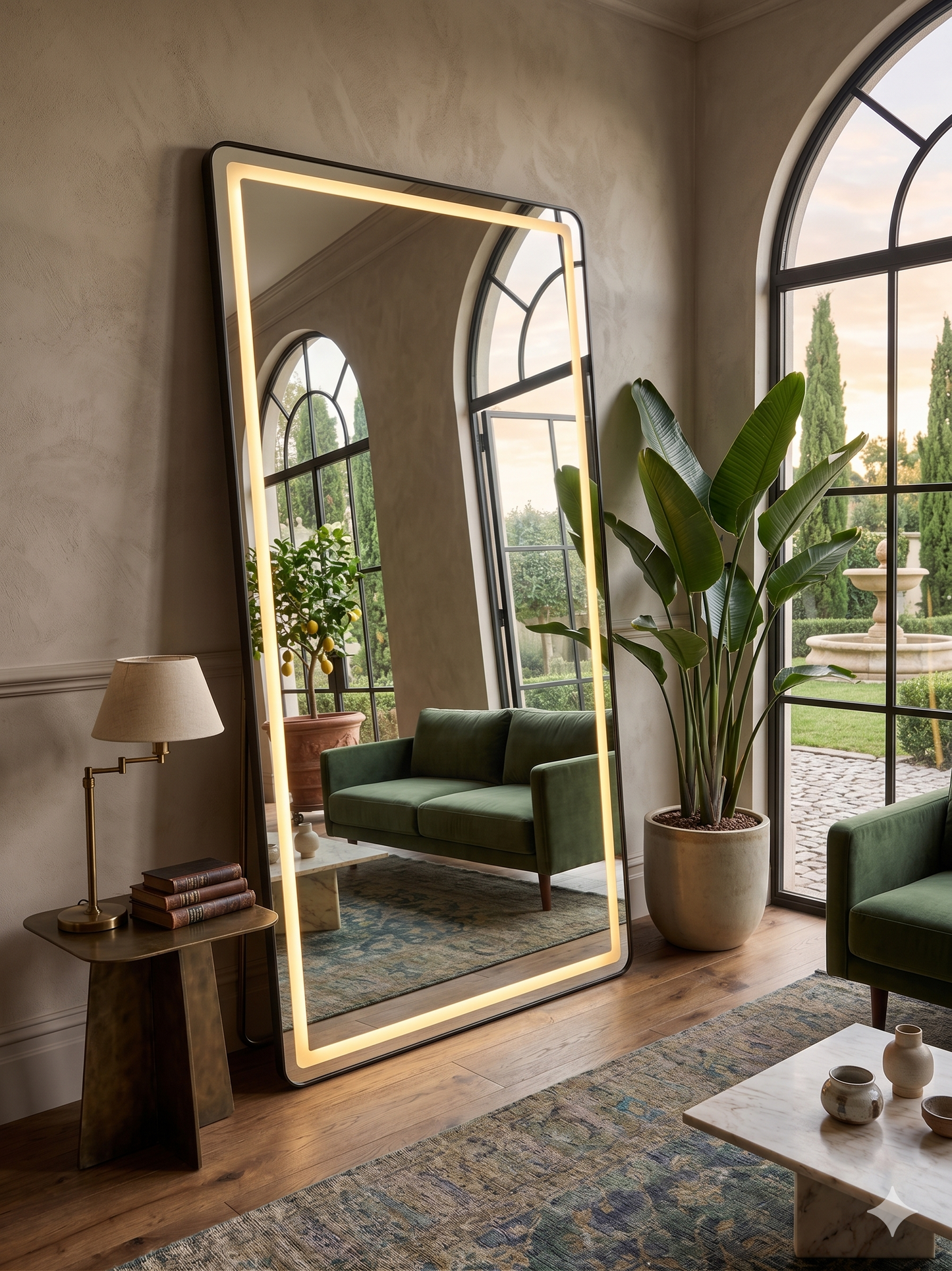 LED Rectangle Mirror with stand - 200cm x 100cm