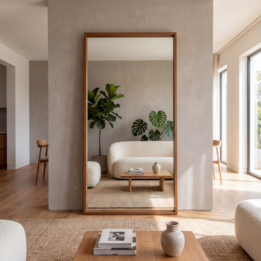 Boxa Full Length Boxed Rectangle Mirror - Walnut Wood – 200x100cm