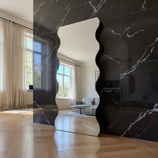 Wavy Frameless Edge mirror - 190cm x 90cm