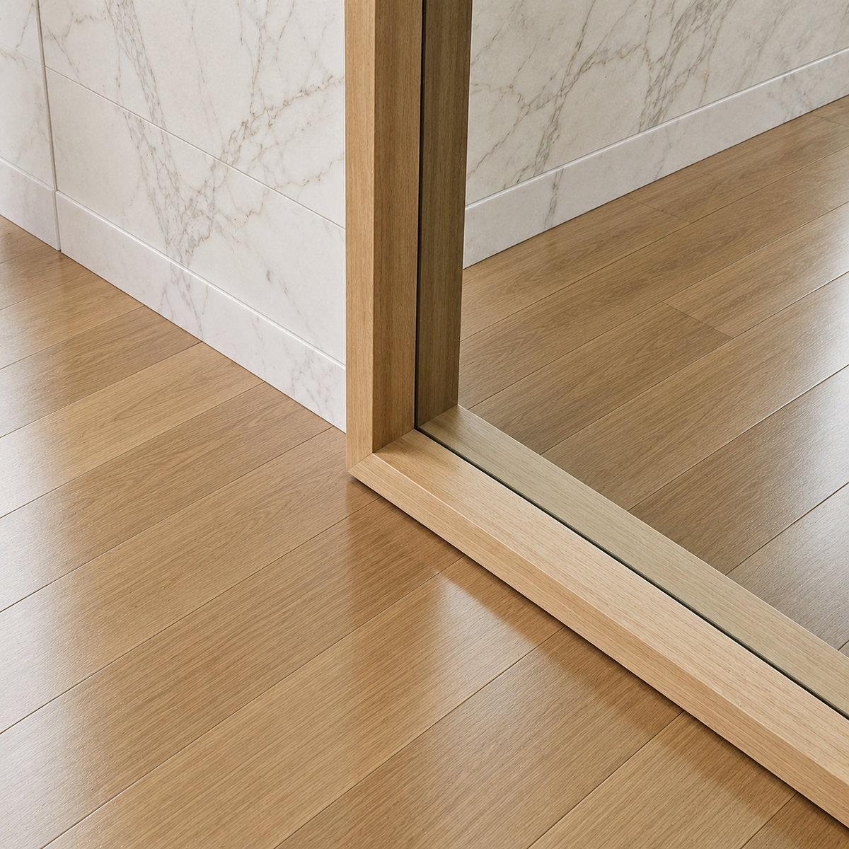 Boxa Full Length Boxed Rectangle Mirror - Natural Wood – 200x100cm