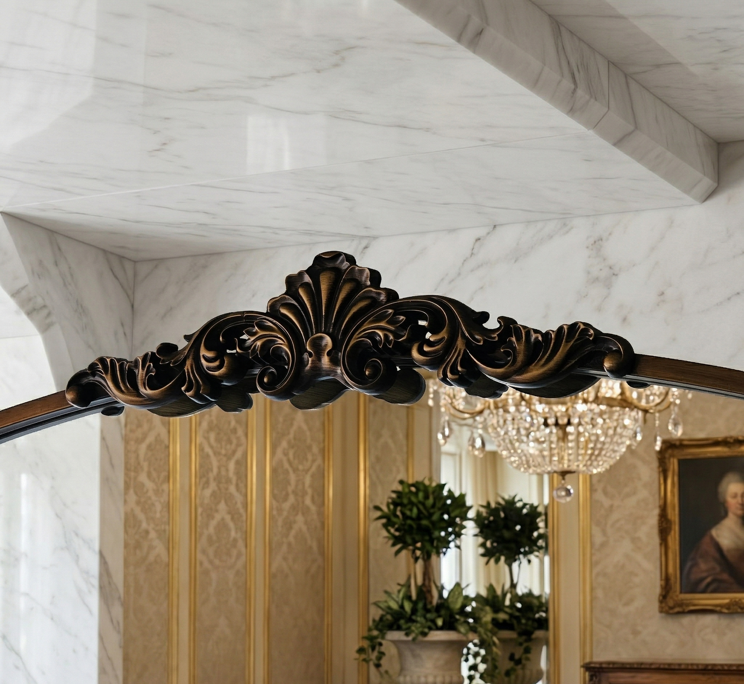 Ornate Arch Mirror - Bronze - 200cm x 100cm