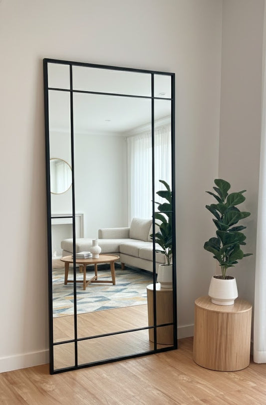 Quad Grid Mirror - Black - 200cm x 100cm