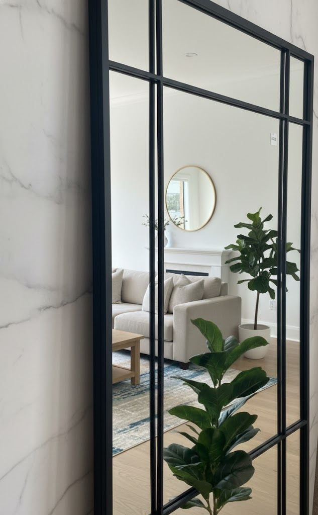 Quad Grid Mirror - Black - 200cm x 100cm