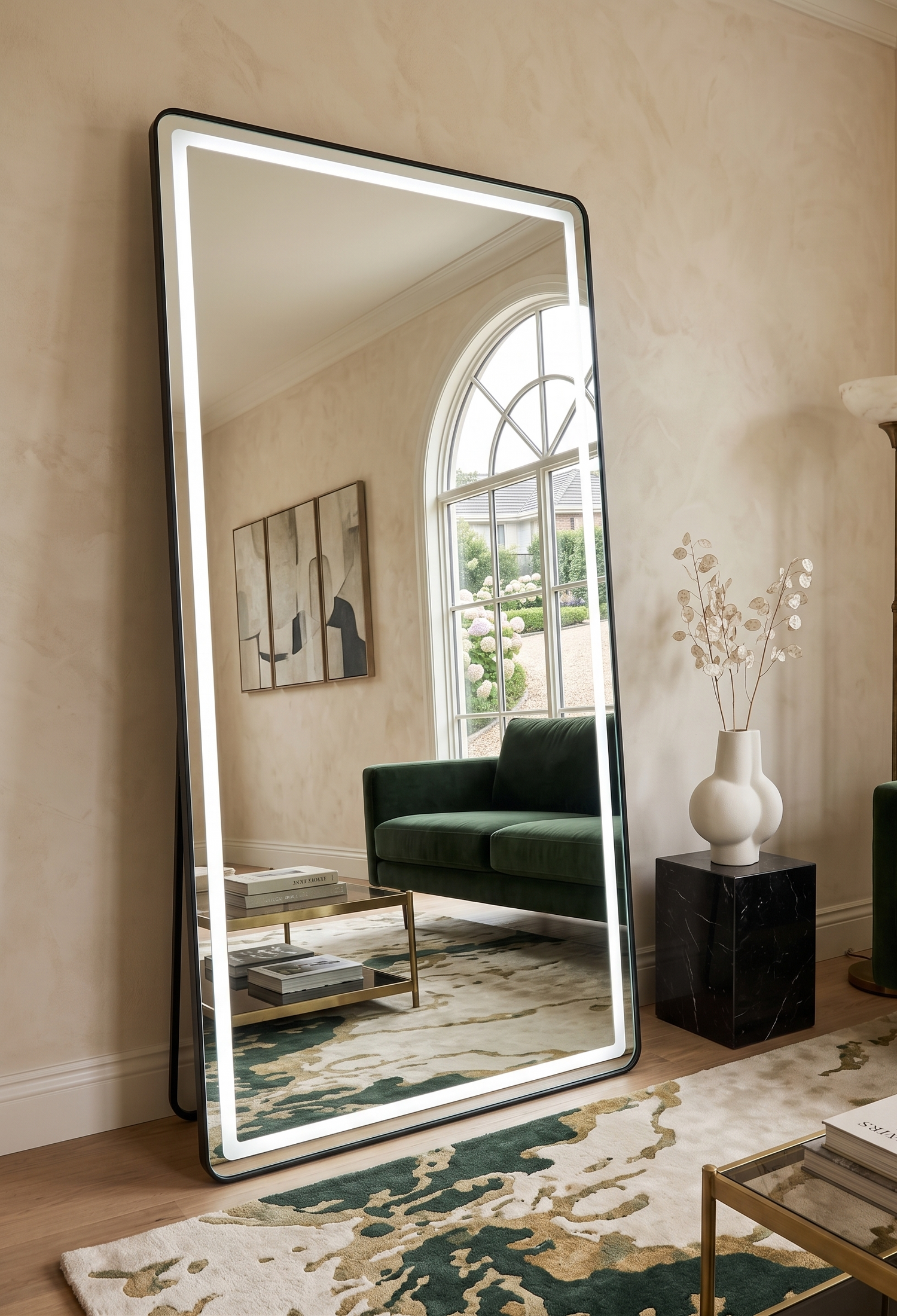 LED Rectangle Mirror with stand - 200cm x 100cm