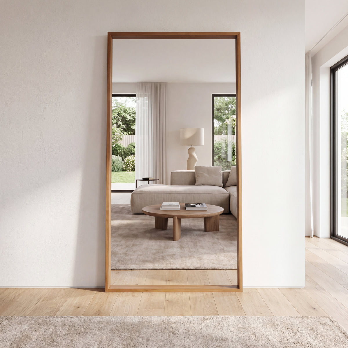 Boxa Full Length Boxed Rectangle Mirror - Walnut Wood – 200x100cm