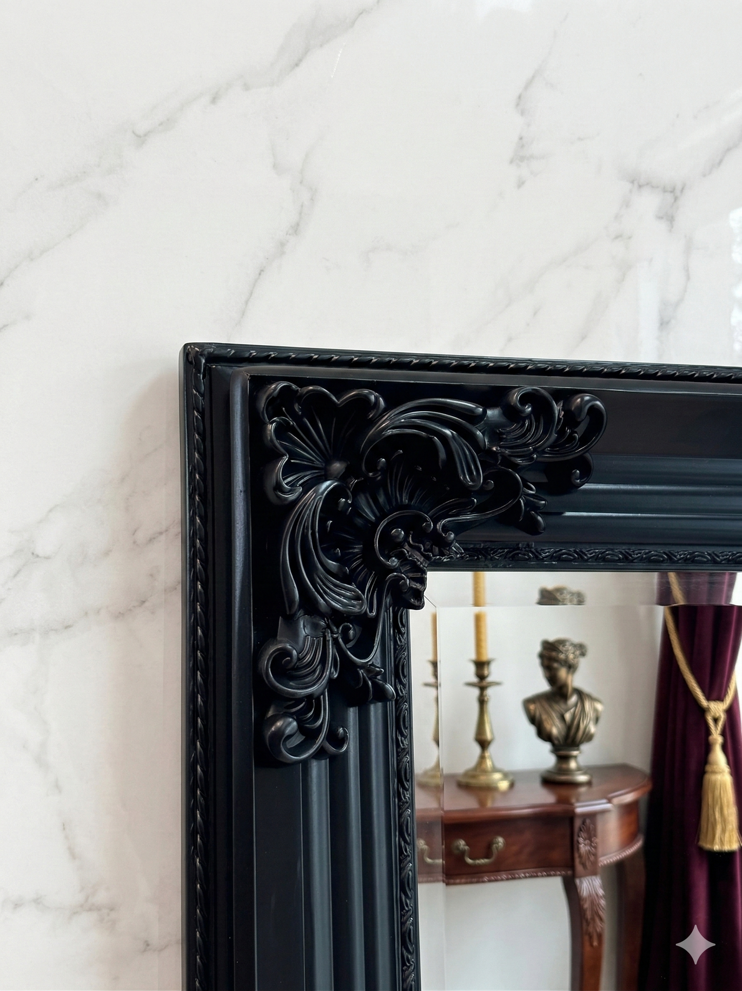 French Vienna Mirror - Black - 190cm x 90cm