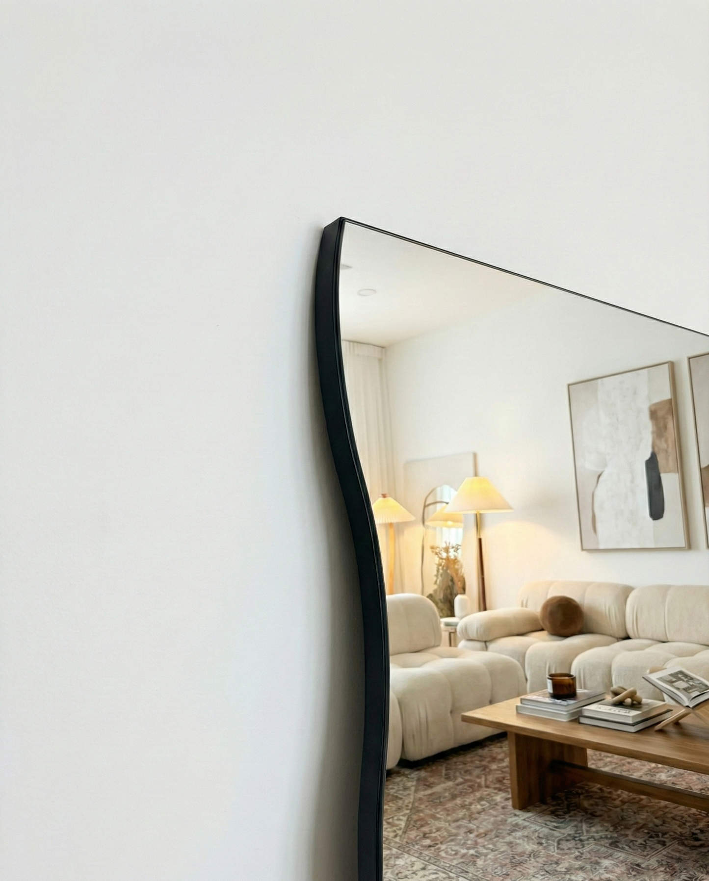 Wavy Frameless Edge mirror - 190cm x 90cm