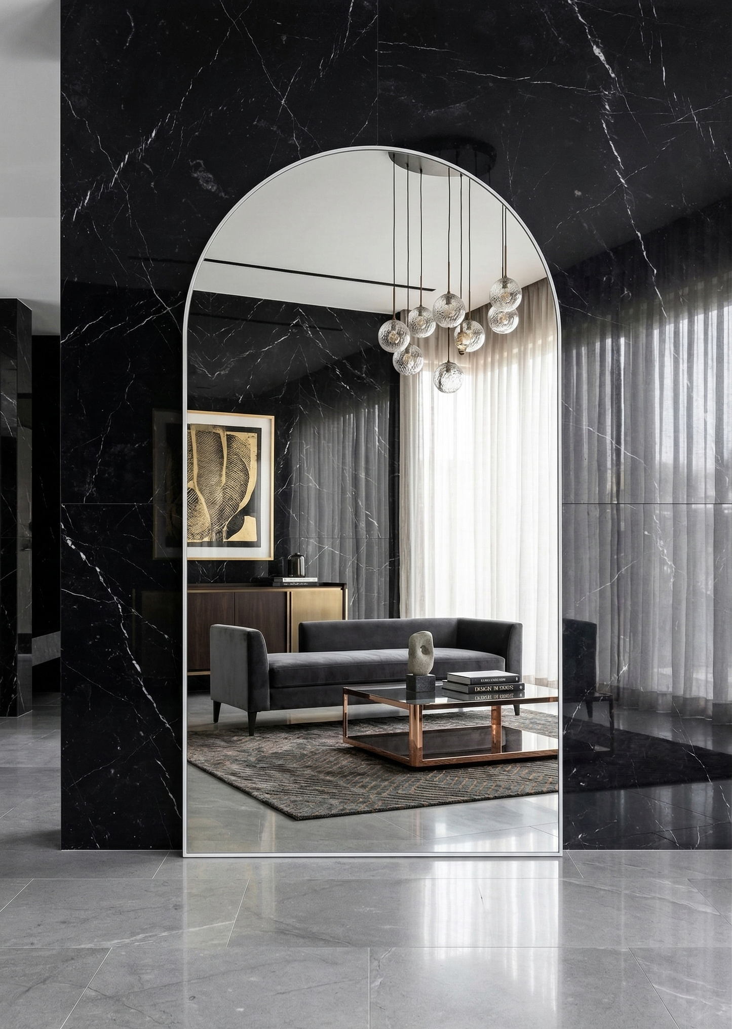 Queen Arch Mirror - White- 210cm x 120cm