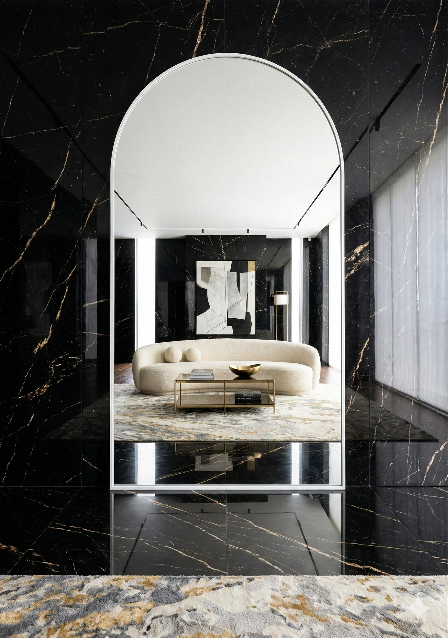 Queen Arch Mirror - White- 210cm x 120cm
